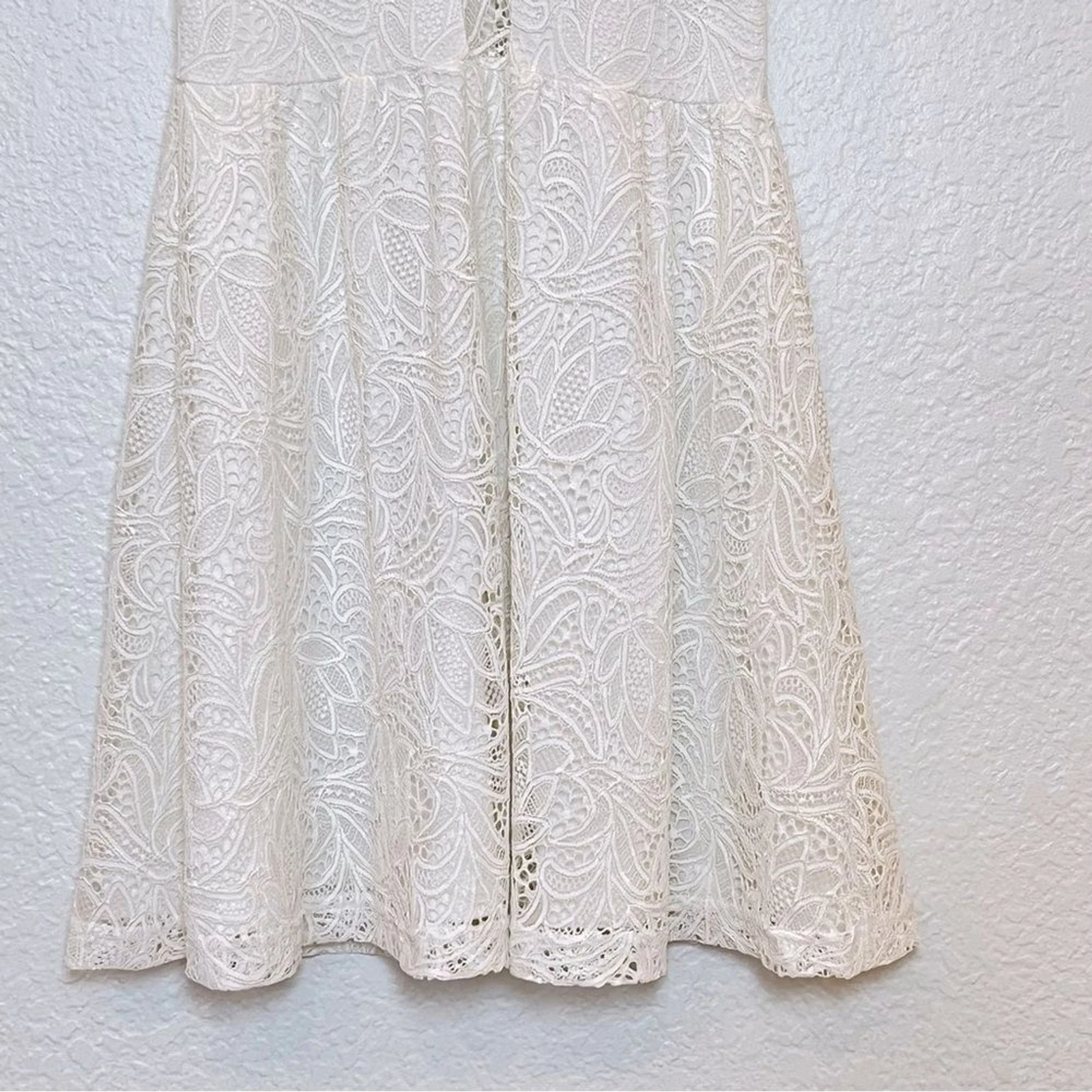 OFF WHITE For Love & Lemons Lulu mini abito in pizzo bianco sporco taglia XS