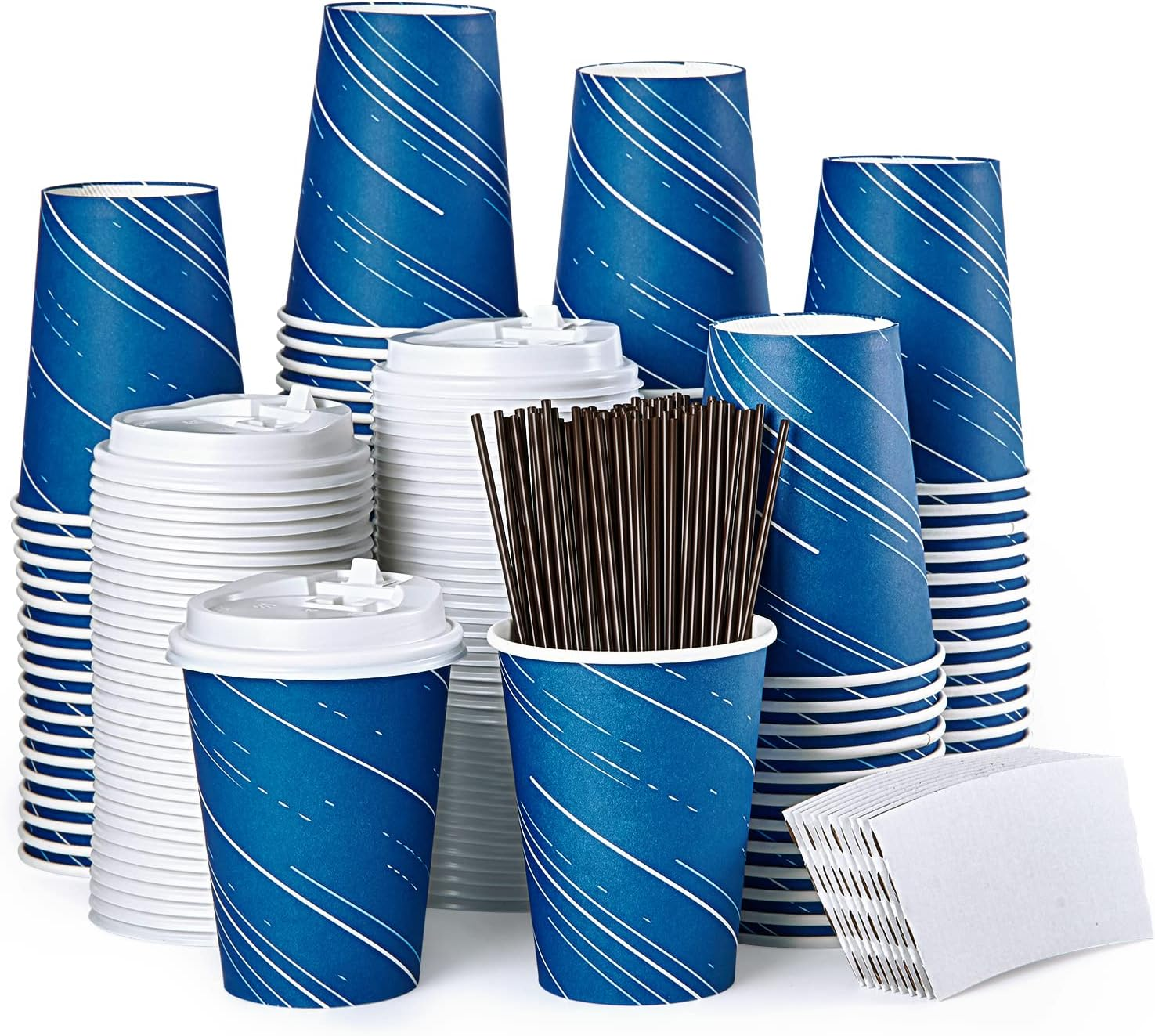 100 Pack 12 OZ Paper Coffee Cups, Cold/Hot Drinking Cups, Disposable Coffee Cups
