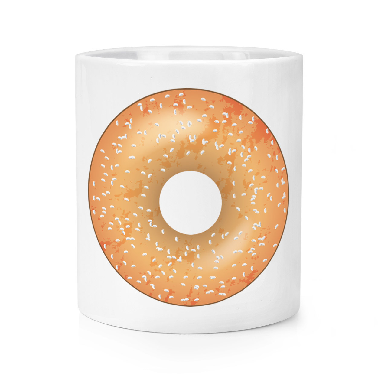 Sprinkled Glazed Doughnut Donut Makeup Brush Pencil Pot - Funny Food
