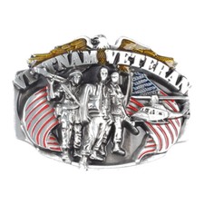Vietnam Veteran Belt Buckle Western Cowboy Native American Motorcyclist VTR-01 