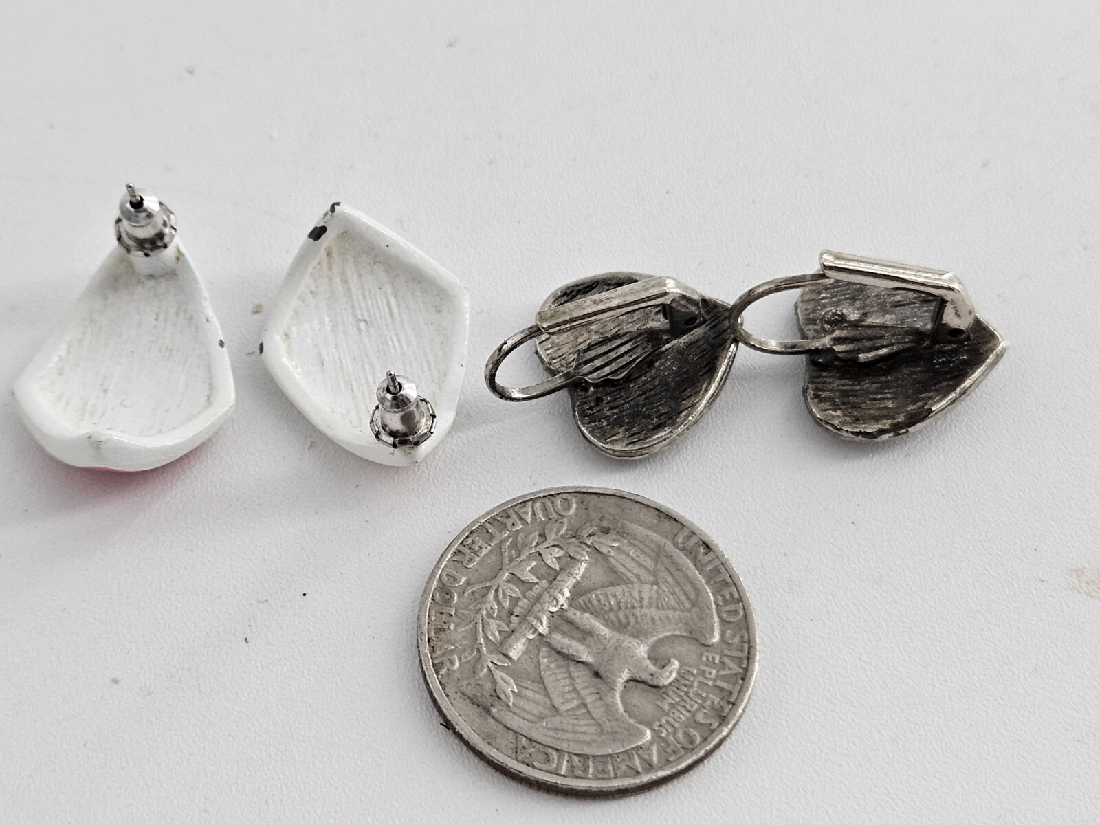 Vintage Enamel Gold Tone Earring Lot - image 19