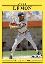 1991 Fleer #341 Chet Lemon Jumbo Pack version: First stat grouping is one line