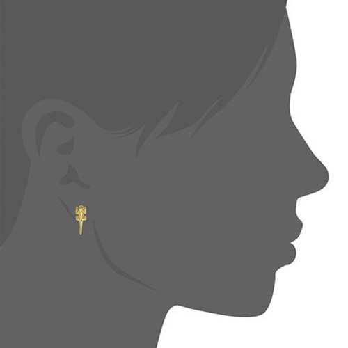 24k GP Pre-Columbian Lizard with Tail Stud Earrings (XS)| Across The Puddle - Picture 3 of 4