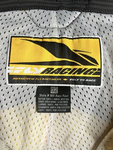 Fly Racing Style 805 Pants Size 32 Mens Yellow Black Motorcycle Riding - Picture 3 of 6