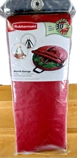 NEW 2007 Rubbermaid Christmas Wreath Red Storage Bag 30" x 5" Zippered Handles