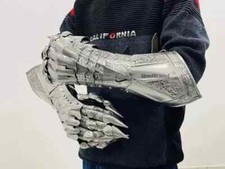 Medieval Knight Gauntlets Steel Metal Armor Gloves Silver Finish Articulated Art