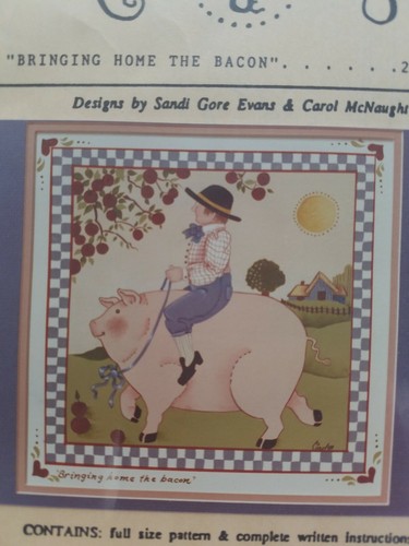 HOG RIDER CAROL MCNAUGHT 1987 SANDI EVANS PAINTING PATTERN ROOTS WINGS - Picture 2 of 2