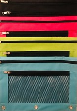 3 HOLE BINDER PENCIL POUCH: 4 COLOR CHOICES