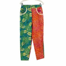 VTG 80's Lilly Pulitzer Pants Sz 8 Patchwork Floral Colorful Mix Print Hi Waist