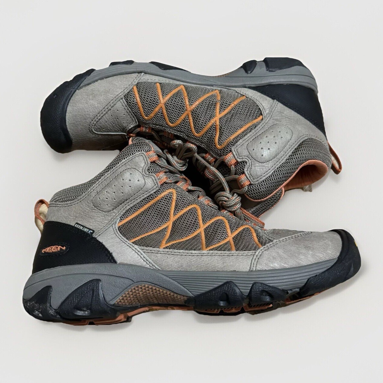 Scarpe stivali Keen Verdi II grigio arancione impermeabili metà trekking trail donna taglia 10 5