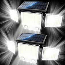Solar Motion Sensor Outdoor Lights Waterproof - 3000LM 3 Modes Solar Security Li