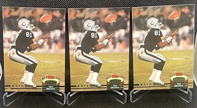 3 Tim Brown 1992 Topps Stadium Club Football Card Lot Los Angeles Raiders