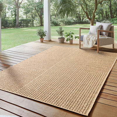 SIMPEX Outdoor Teppich Wetterfest Sisal, Küche, Terrasse, Garten und Balkon
