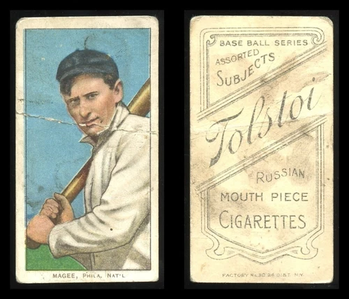 T206 Sherry Magee with bat  ~~ FR condition ~~ Tolstoi back