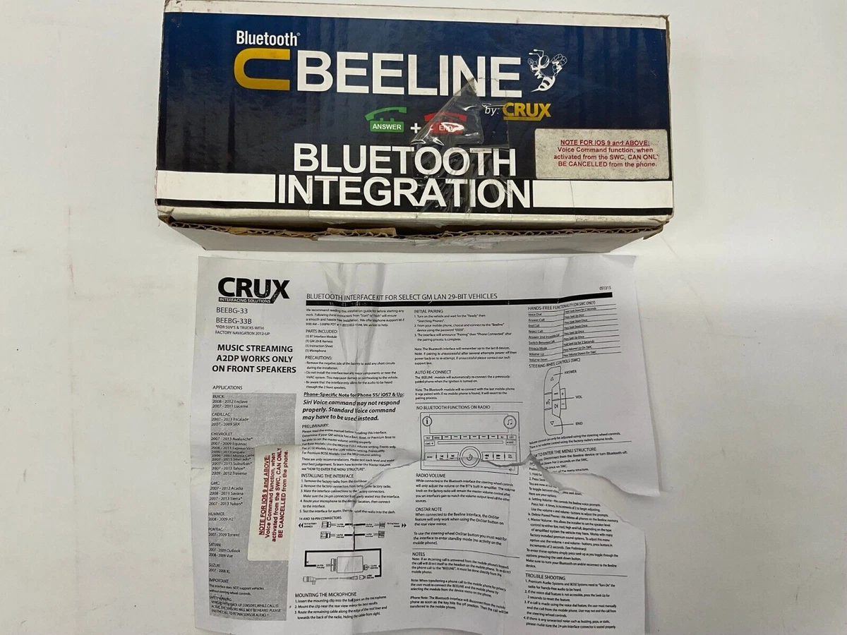 Crux BEEBG-33 BEEBG-33B Beeline Series Bluetooth Integration VW.