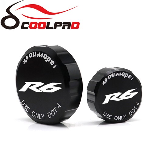 Front Rear Brake Fluid Reservoir Cover Cap For YAMAHA YZF-R6 2009-2024 ...