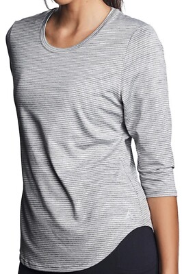 ARRCTIC COOL Women S 3/4 SLEEVE VINTAGE GRAY CREW NECK