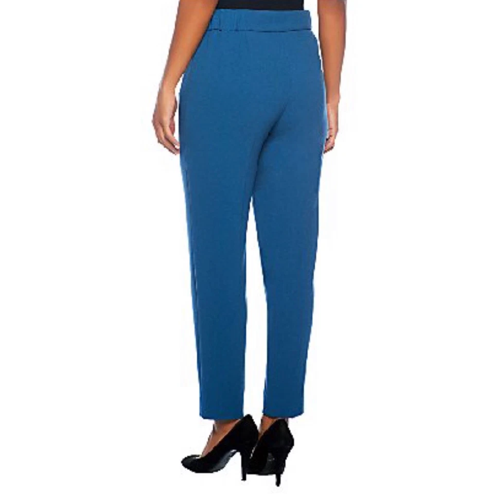 Pantalones de crepé elásticos George Simonton con bolsillos con cremallera nuevos con etiquetas 26W negros A240777 Foto 3 de 4