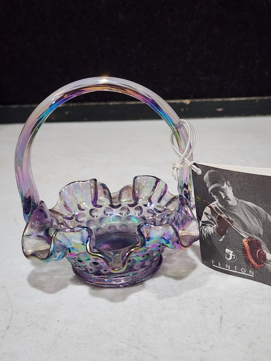 Fenton Hobnail Iridescent Violet Purple Glass 4