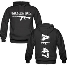 AK 47 - FELPA CON CAPPUCCIO/FELPA M-XXL nuova, armi rivoluzione militare Molotov Kalashnikov 
