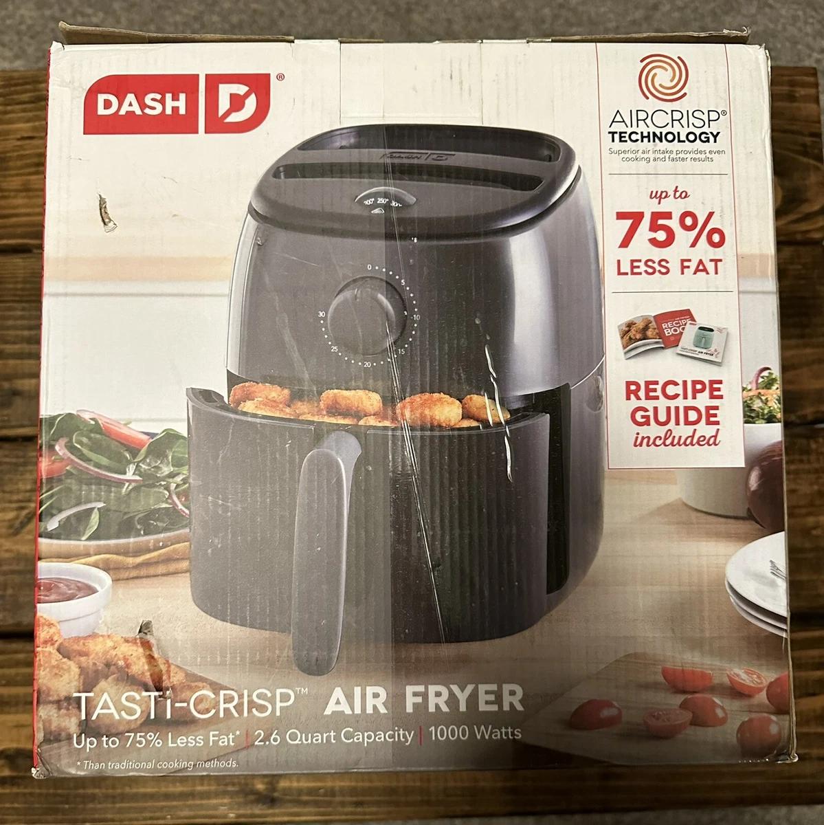 DASH Tasti Crisp Electric Air Fryer 2.6Qt with Recipe Guide