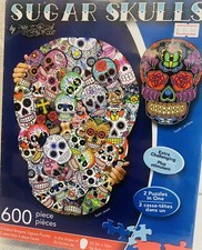 Sugar Skulls 600 Piece Shaped 2 Sided Jigsaw Puzzle