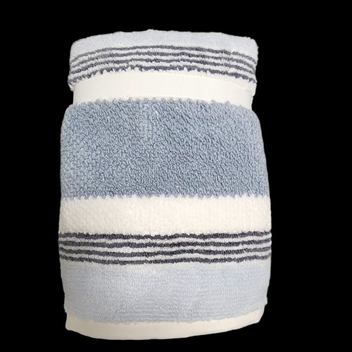 Caro Home 8pc Blue And White Striped Cotton Towel Set 2 Bath 2 Hand 4 Tip - Picture 12 of 13