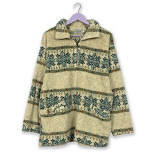 Pile Vintage beige a fantasia winter e quarter zip - Taglia L/XL uomo