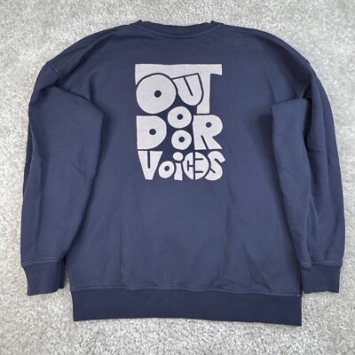 Outdoor Voices Doing Things Graphic Sweatshirt Blue Mens XL FLAW