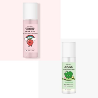 BONNYHILL Strawberry Collagen / Heartleaf Facial Mist, Korean Cosmetics, Kbeauty