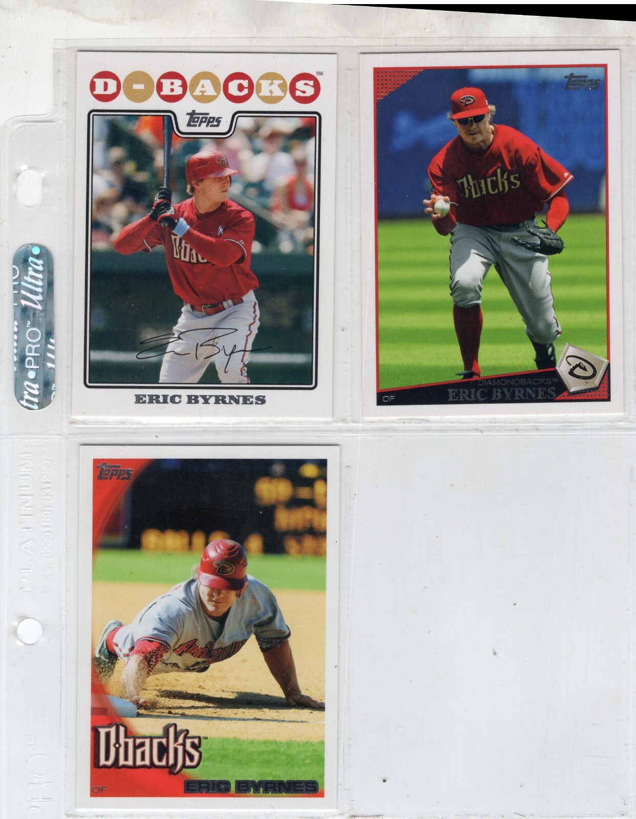 Eric Byrnes 3 Card Topps Lot NrMT - Mt 2008-2010 D Backs