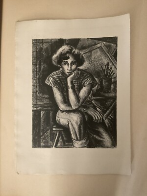 BURR SINGER  Self Portrait  LITHOGRAPH Not Signed