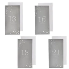 Silver Birthday Money Wallet and Envelope - Choose Age