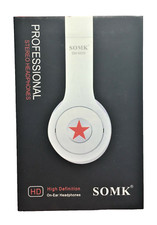 SOMK  SM-6609 Hi Definition On-Ear Stereo Headphones Black