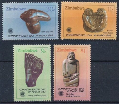 Simbabwe 1983 postfrisch 4 V, traditionelle Kunst & Skulpturen, Common Wealth Day [HS] - Bild 1 von 1