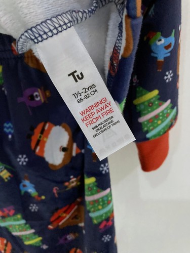 Kids Boys Girls Hey Duggie Christmas Pyjamas 18-24 Months 1.5 - 2 Velour Fleece - Picture 6 of 10