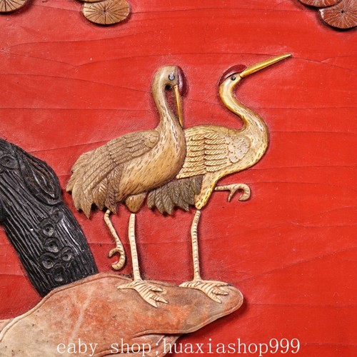 23.6" Old Chinese Dynasty Red Sandalwood Inlay Shoushan Stone Gilt Mirror Screen - Picture 9 of 12