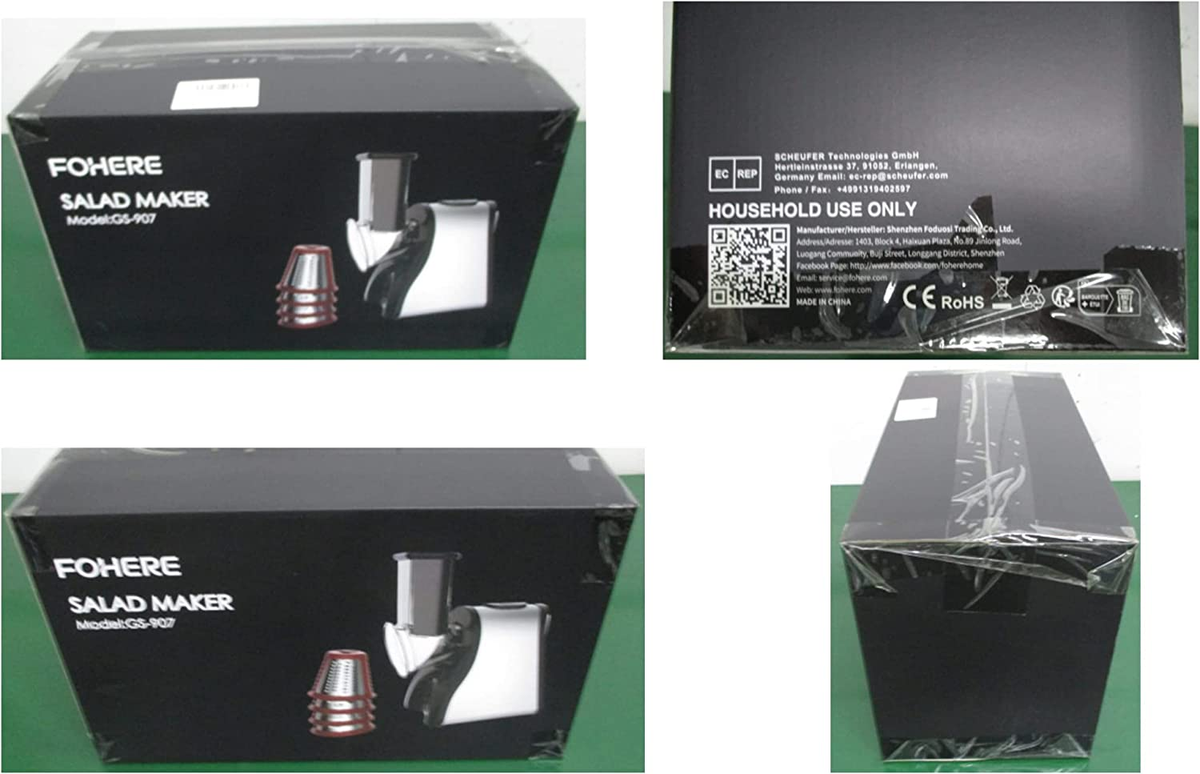 Grattugia Elettrica FOHERE Per Formaggio E Verdure - 200W, 4 Coni Intercambiabili, Rosso - Foto 6