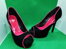 SHI By Journeys Womens Suede Black Pink 5 Hee...