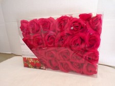 Red Roses with Stem for Home Decor, Wedding Bouquet, Centerpiece, 24pcs 3", NIP