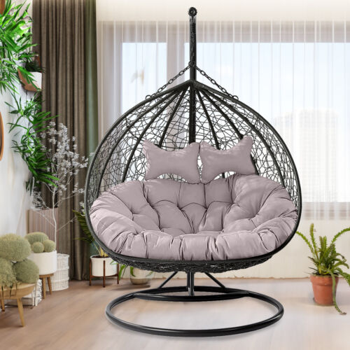 2 Persons Hammock Swing Chair Cushion w/Headrest Detachable Hanging Chair Pads - Picture 41 of 69