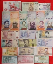 21 Pcs of Different World Banknotes UNC World Paper Money Country FREE SHIPPING 