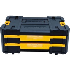 7 in. Stackable 18-Compartment Double Shallow Drawer Small Parts Tool Storage