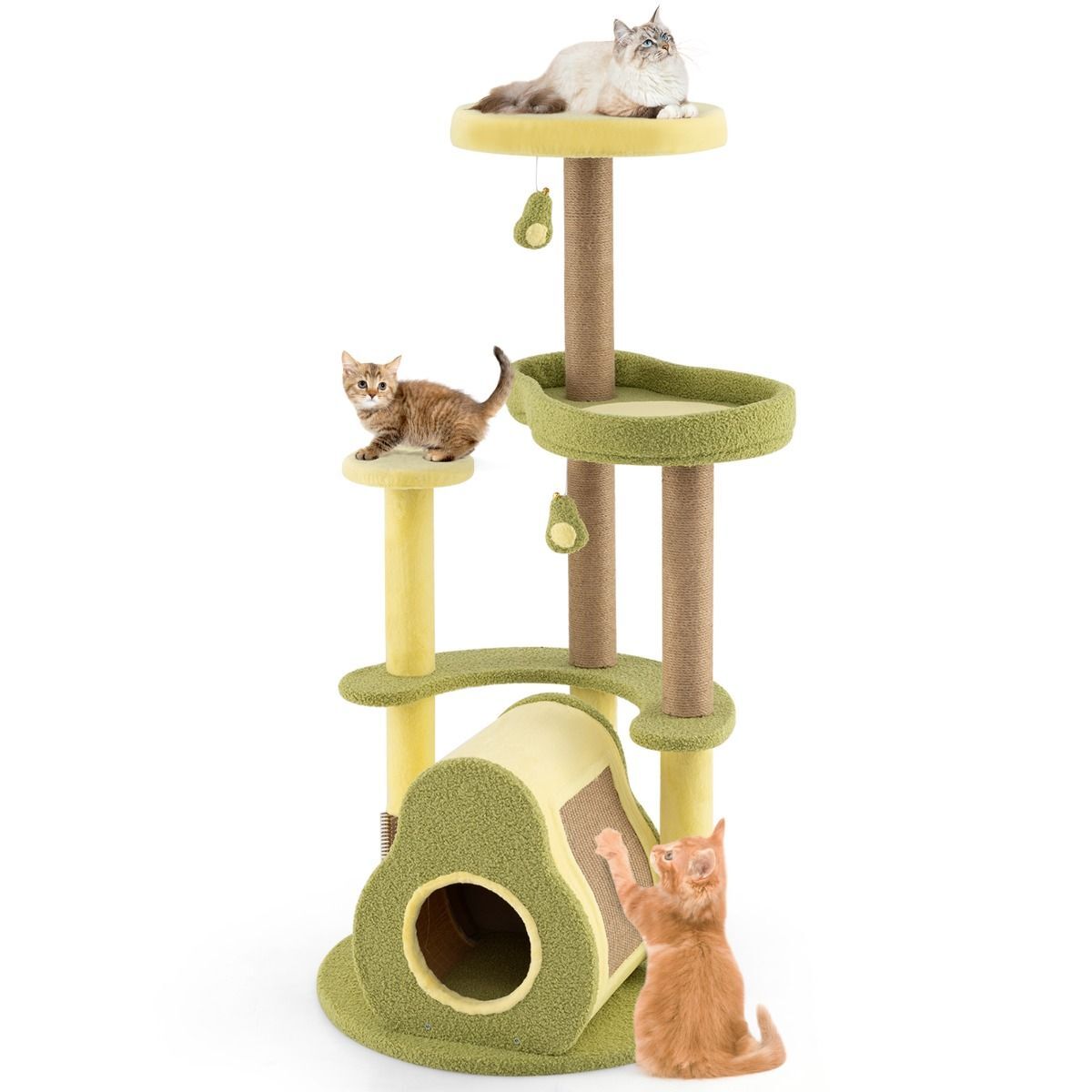 Árbol de aguacate para gatos con condominio privado y plataformas de salto