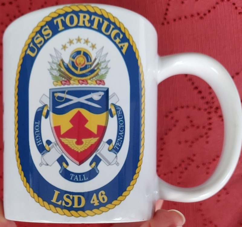 USS TORTUGA MUG, LSD 46 US Navy Dock Landing Ship, United States Navy, Military