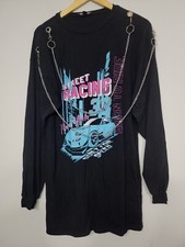 Fashion Nova Women's Long Sleeve T-Shirt Dress Size XS Oversized Chains