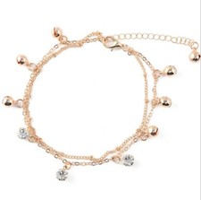 Women Ankle 925 Plated Silver Bell Anklet Foot Chain Shinny Boho Beach Gift