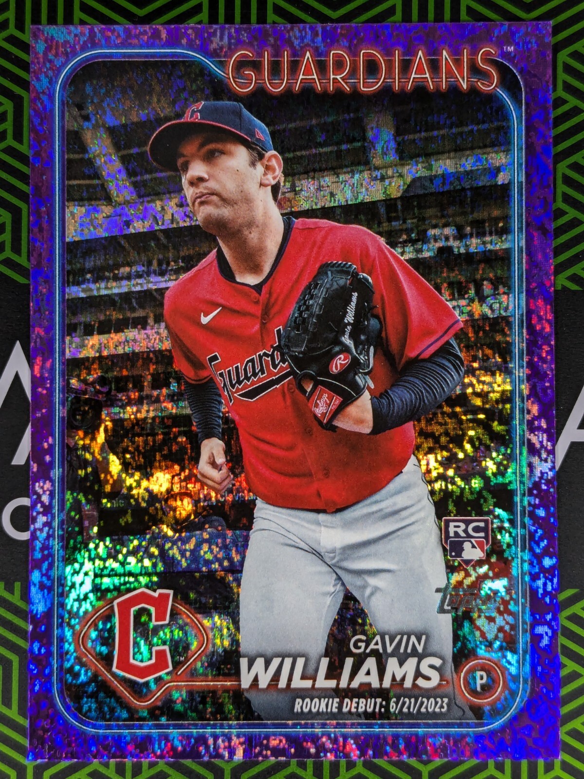 Gavin Williams (RC) 2024 Topps Update Rookie Debut Purple Holo Foilboard 198/799