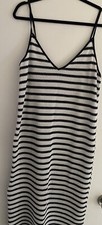 Zara Women Knitted Multicolored Polyester Striped Long Dress Size L NWT