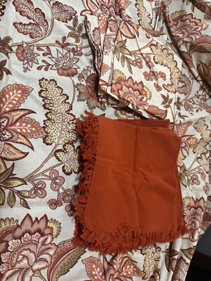 April Cornell Table Cloth Kitchen Neutral Floral Fall 80 x 87  MATCHING NAPKINS